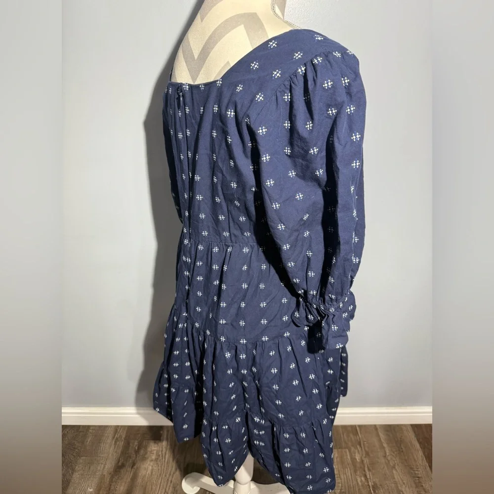Madewell Blue Dress with‎ White Pattern